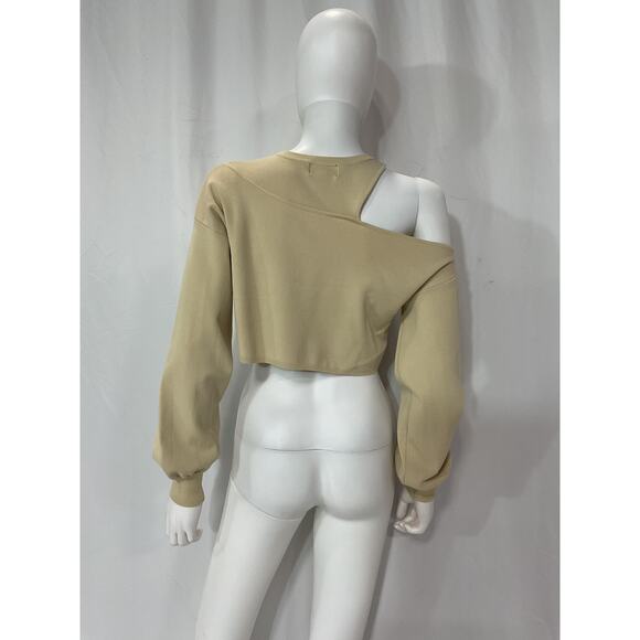 Michael Costello x Revolve 'Asym' Tan Cut Out Dolman Sleeve Sweater Size S - Picture 3 of 5